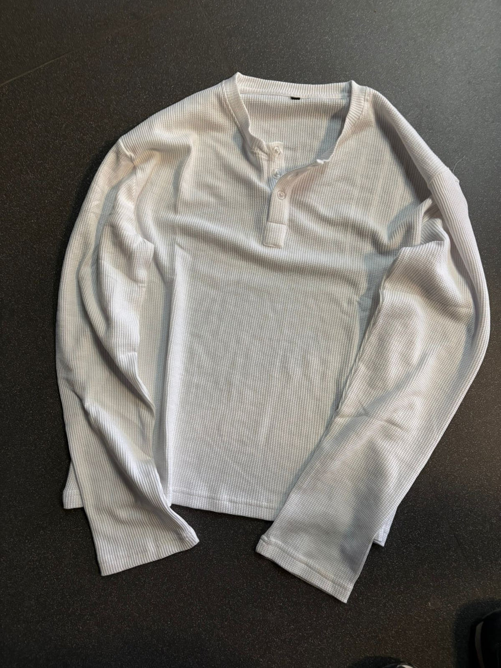 Waffle Fabric T-Shirt(White)