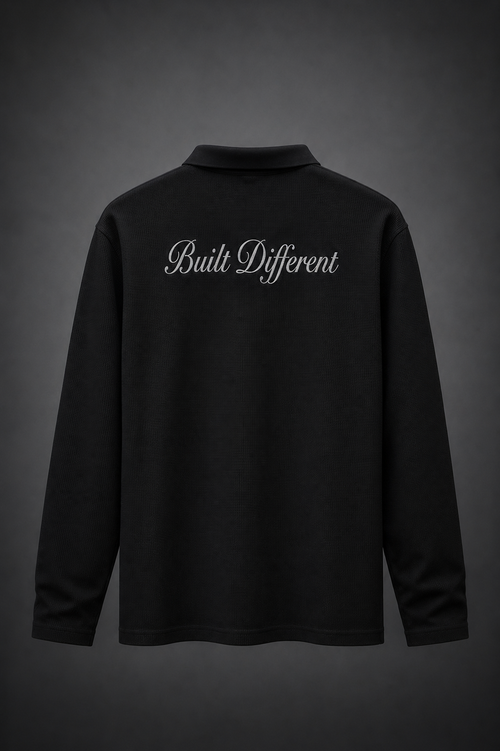 Waffle Full Sleeve T-Shirt - Brown front view