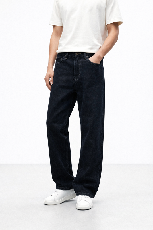 Baggy Denim Jeans – Dark Wash