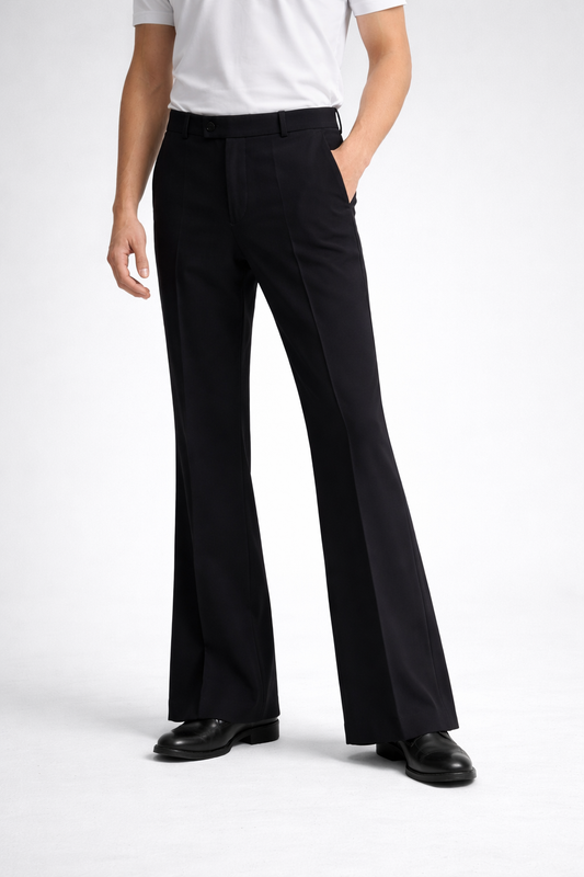 Japanese Bootcut Tailored Trousers – Black