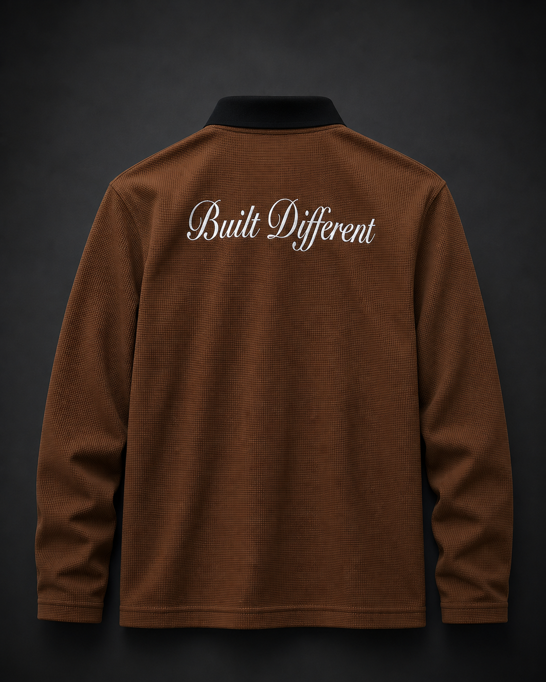 Waffle Full Sleeve T-Shirt - Brown lifestyle shot