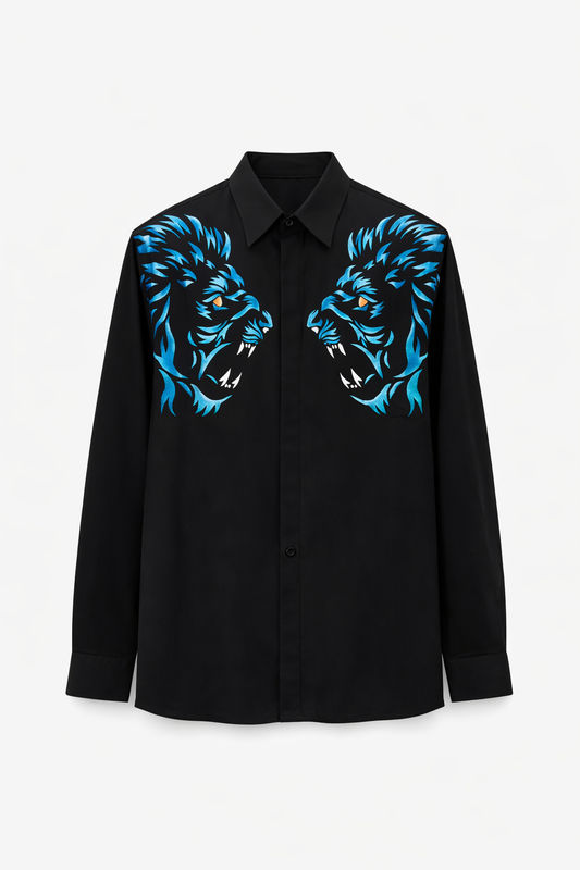 Midnight Panther Hand-Painted Shirt